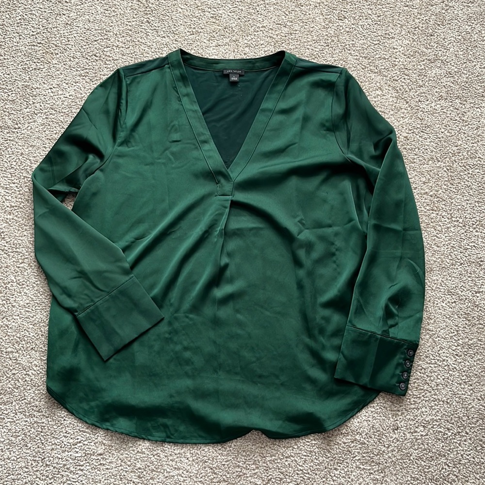 Ann Taylor mixed media shirt- size L